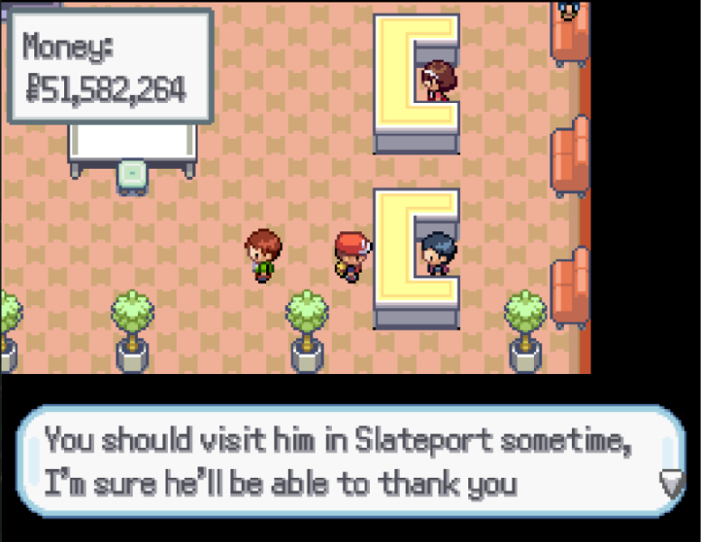 File:Give this vendor 150K he'll talking about another vendor in Slateport where you can buy more packs.png